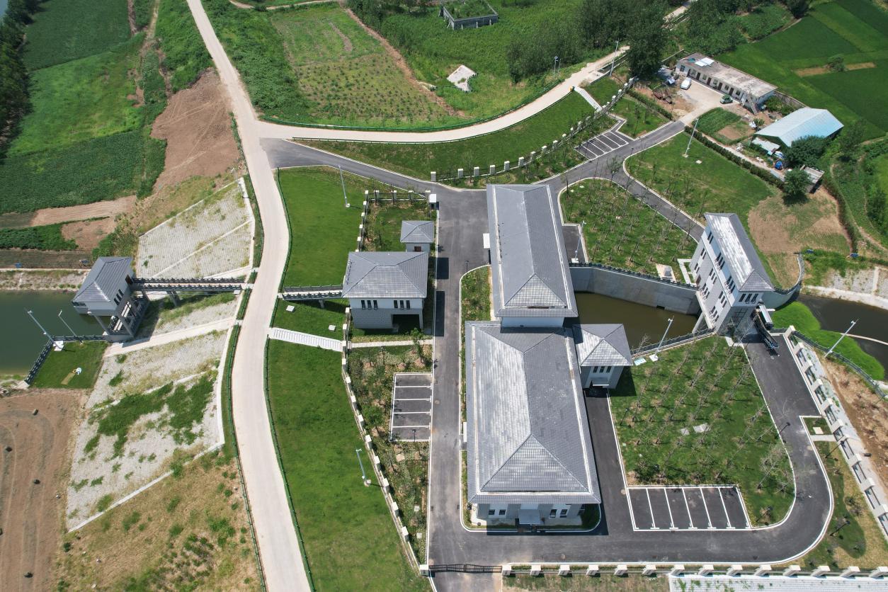 航拍戴家湖排灌站。潁上縣水利局供圖